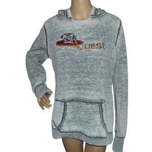 Quest Wrestling Women's Large ZEN by J. America gray pullover hoodie sweatshirt